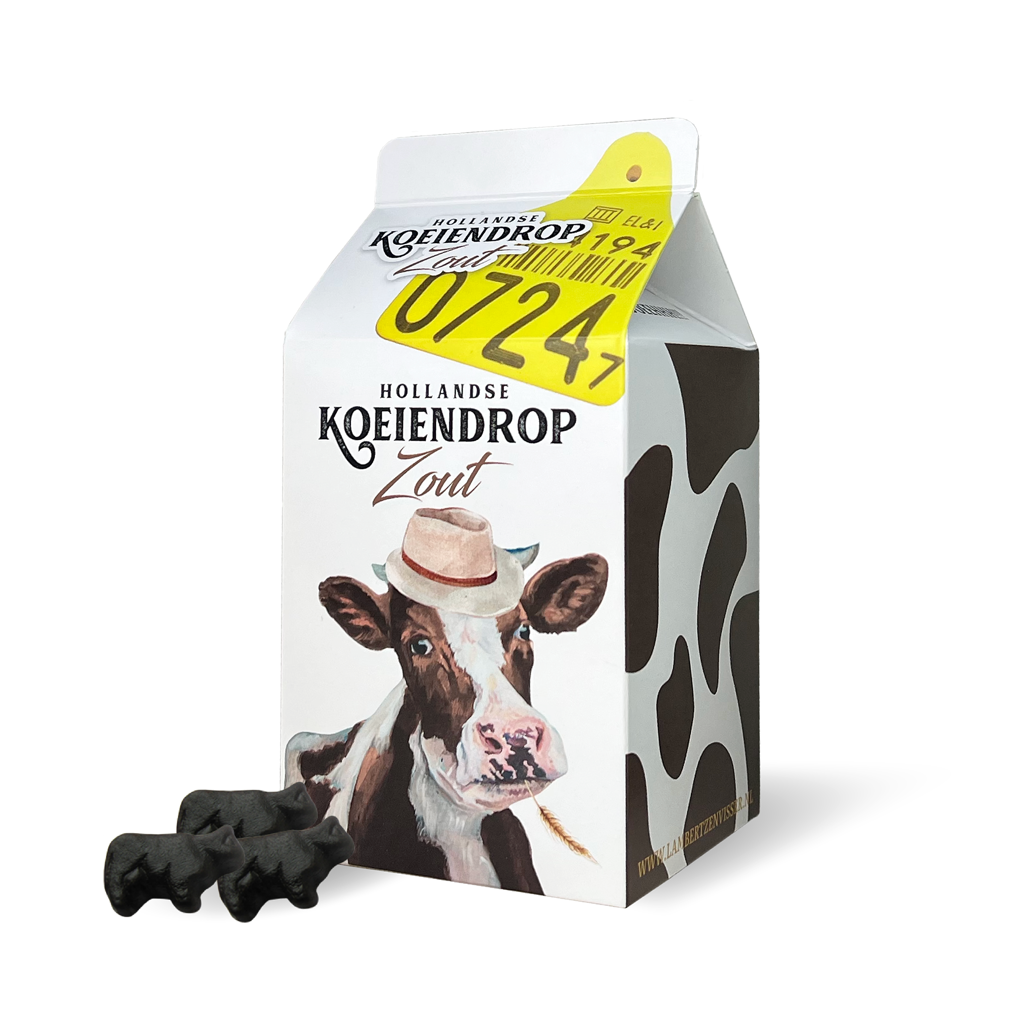 Boerderij lekkernij koeiendrop melkverpakking zout
